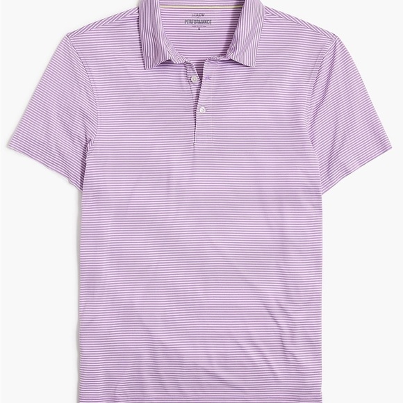 J. Crew Men's Performance Polo Shirt - Lavender Stripes XL - Picture 2 of 6